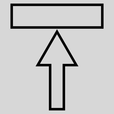 Yukarı kontur vektör simgesi itmek