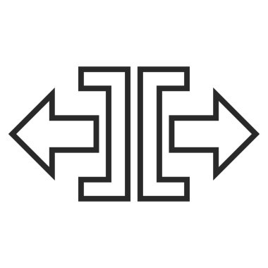 Yatay kontur vektör simgesini genişletin