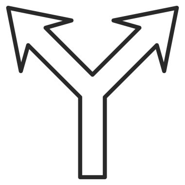 Kontur vektör simge yukarı çatallanma ok