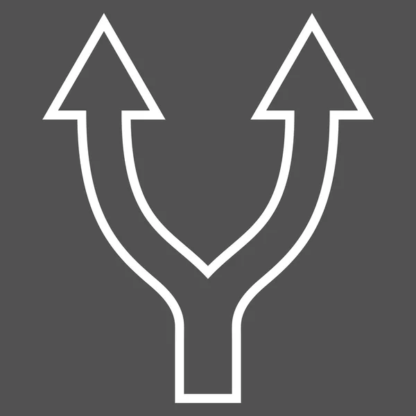 Flecha de bifurcación arriba línea delgada Vector icono — Archivo Imágenes Vectoriales