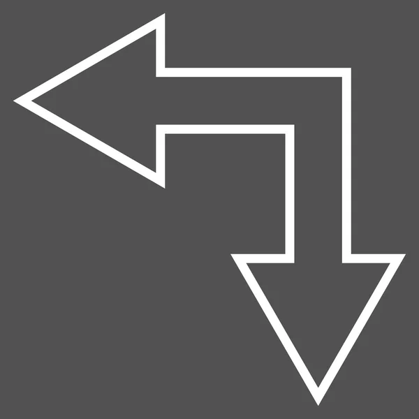 Choice Arrow Left Down Stroke Vector Icon — Stock Vector
