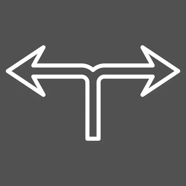 Dividir flecha izquierda derecha contorno Vector icono — Vector de stock