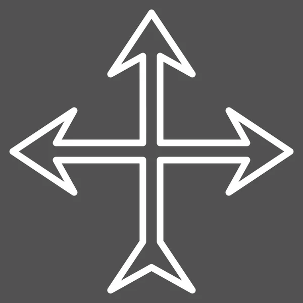 Intersection Arrows Contour Vector Icon — Stock Vector
