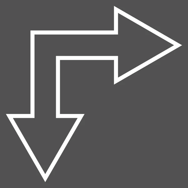 Keuze pijl rechts beneden dunne lijn Vector Icon — Stockvector