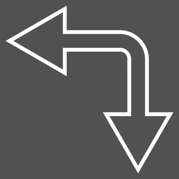 Choice pil vänster ner Stroke vektor Icon — Stock vektor