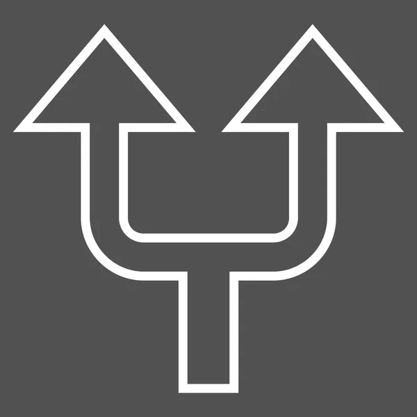 Split Arrow Up Outline Vector Icon — Stock Vector