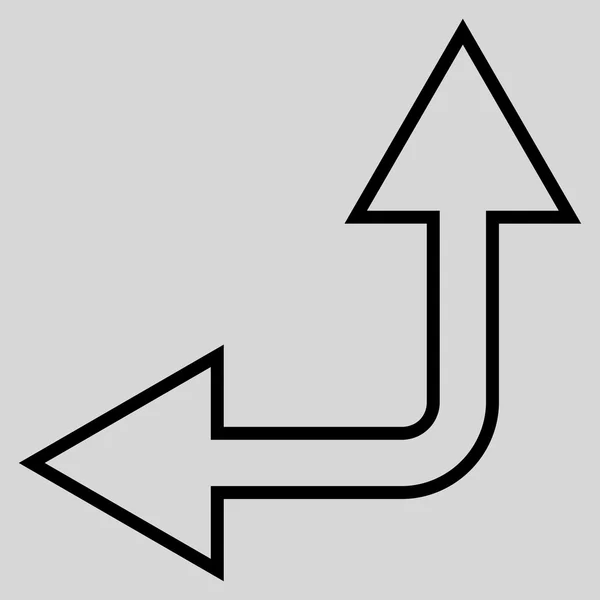 Escolha Seta esquerda para cima ícone de vetor de contorno — Vetor de Stock
