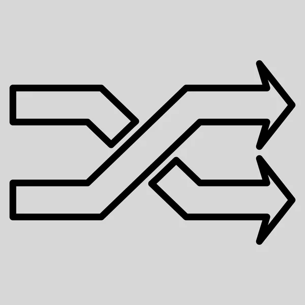 Pfeile horizontal dünne Linie Vektorsymbol mischen — Stockvektor