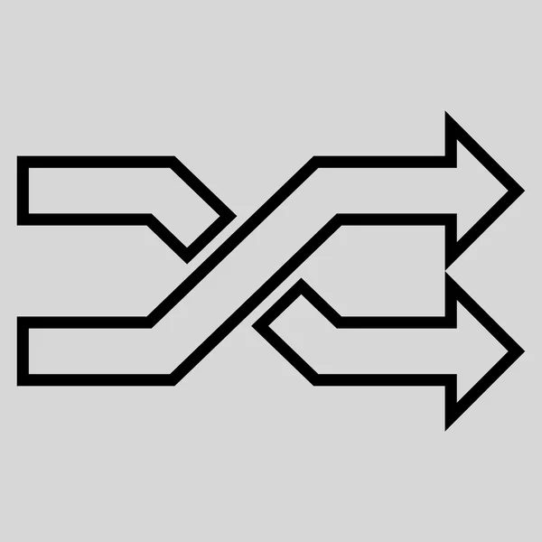 Pfeile horizontal umreißen Vektor-Symbol mischen — Stockvektor