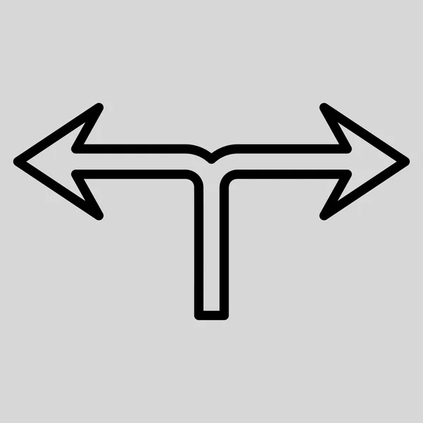 Pfeil links rechts umreißen Vektor-Symbol teilen — Stockvektor