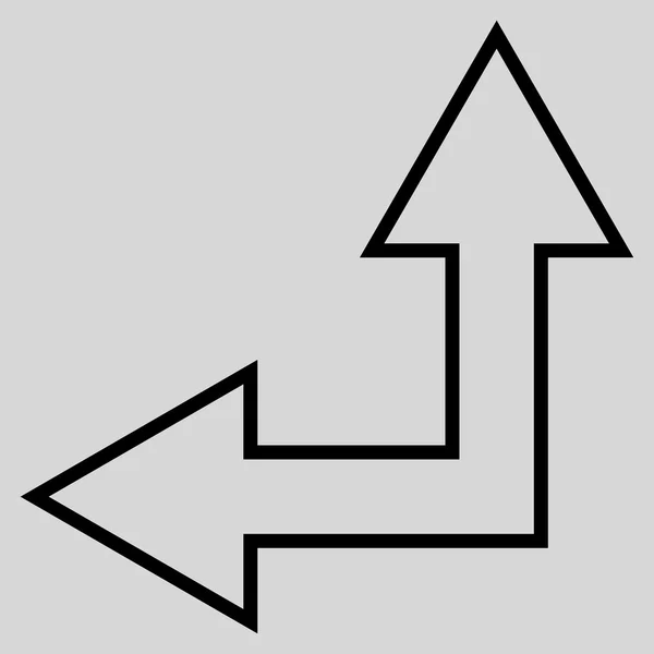 Auswahlpfeil links nach oben Konturvektorsymbol — Stockvektor