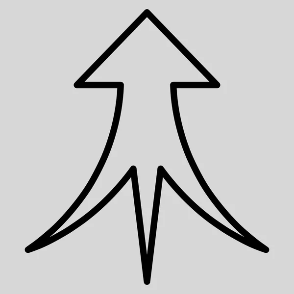 Combinar flecha arriba contorno Vector icono — Vector de stock