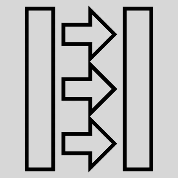 Druck horizontale Umrissvektorsymbol — Stockvektor