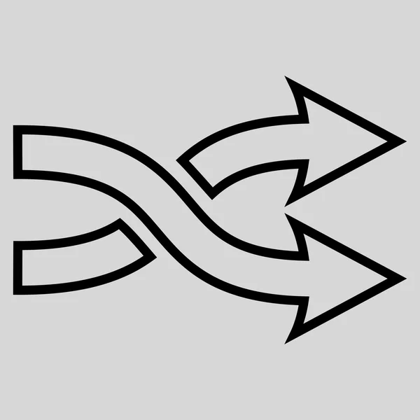 Miscelare le frecce orizzontale Outline icona vettoriale — Vettoriale Stock