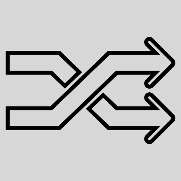 Pfeile horizontal dünne Linie Vektorsymbol mischen — Stockvektor