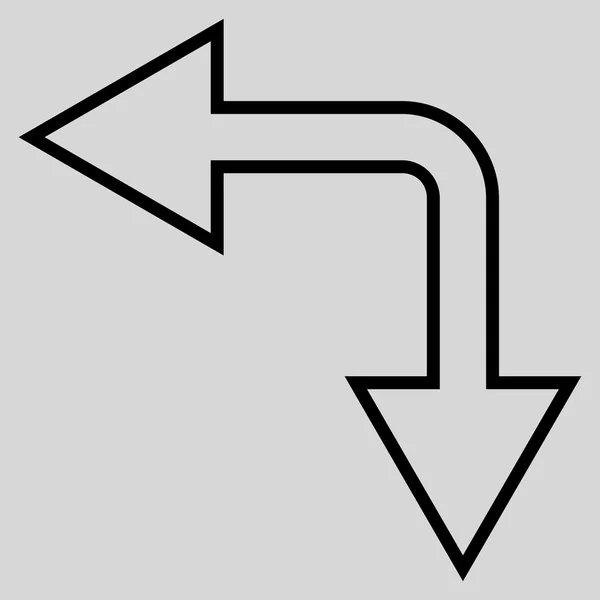 선택 화살표 왼쪽 스트로크 벡터 아이콘 다운 — 스톡 벡터