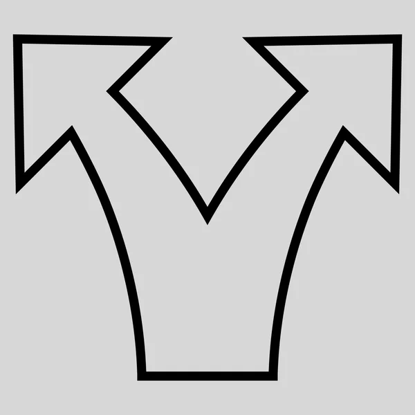 Dividi icona vettoriale con contorno freccia — Vettoriale Stock