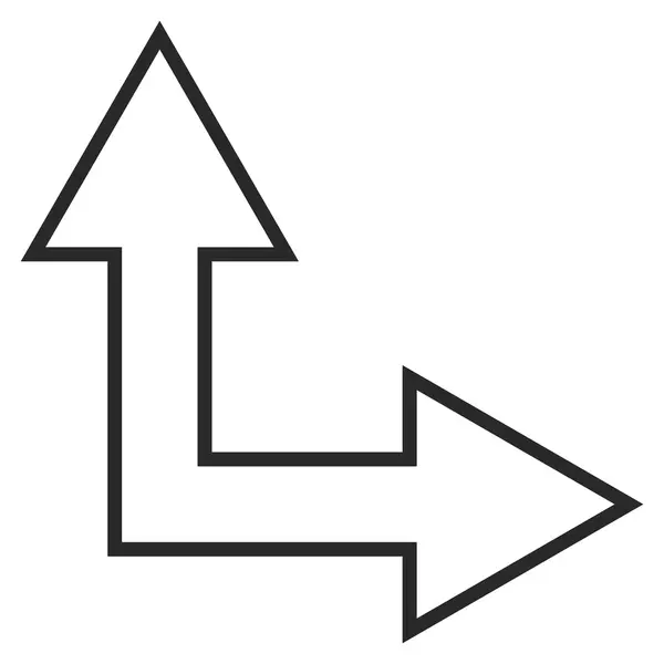 Keuze pijl rechts boven de lijn Vector Icon — Stockvector