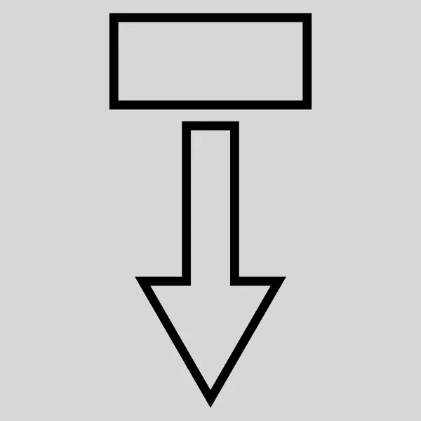 Pull Arrow Down Outline Vector Icon — Stock Vector