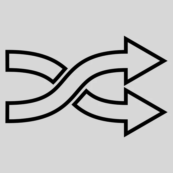 Pfeile rechts dünne Linie Vektor-Symbol mischen — Stockvektor