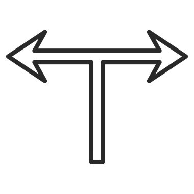 Ok sol sağ kontur vektör simgesi bölmek