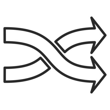 Okları yatay kontur vektör simge mix