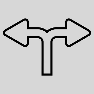 Split ok sol sağ kontur vektör simgesi