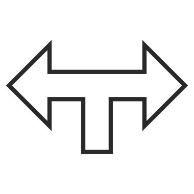 Sol birleşim ok sağ kontur vektör simgesi