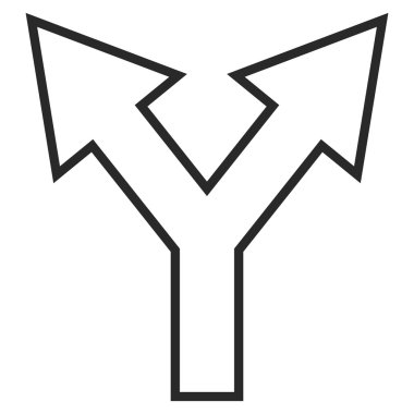 Kavşak ok sol şu ince çizgi vektör simgesi