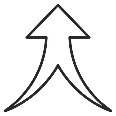 İnce çizgi vektör simge yukarı ok birleştirme