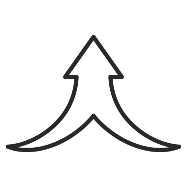 İnce çizgi vektör simge yukarı ok birleştirmek