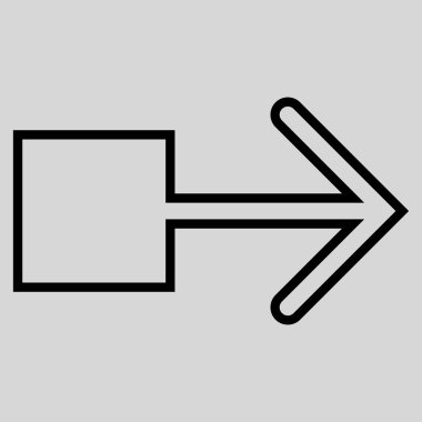 Çekme oku sağ kontur vektör simgesi