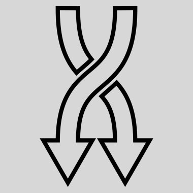 Kontur vektör simgesi aşağı okları shuffle