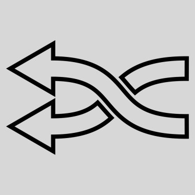 Shuffle oklar sol ince çizgi vektör simgesi