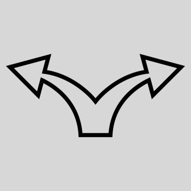 Ok sol şu ince çizgi vektör simgesi bölme