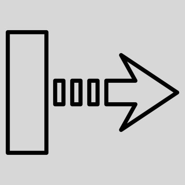 Çekme oku sağ kontur vektör simgesi