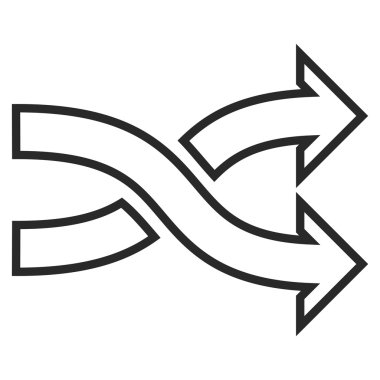 Okları yatay kontur vektör simge mix