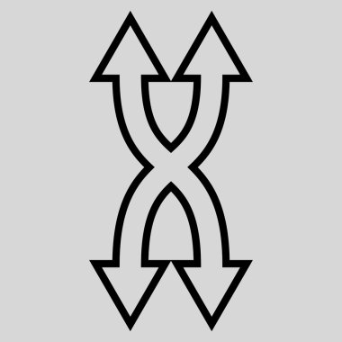 Shuffle okları dikey kontur vektör simgesi