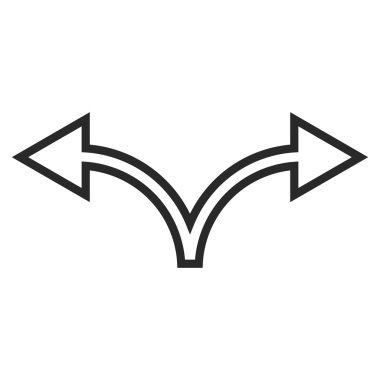 Ok sol şu ince çizgi vektör simgesi bölmek