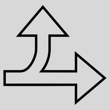 Yöne doğru bölünmüş ileri anahat vektör simgesi