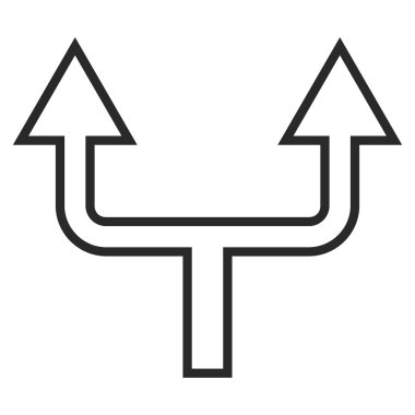 İnce çizgi vektör simge yukarı ok bölmek