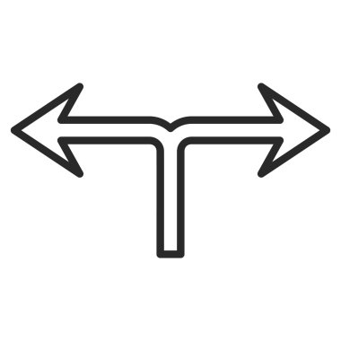 Ok sol doğru anahat vektör simgesi bölmek