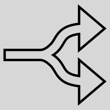 Split oklar sağ kontur vektör simgesi