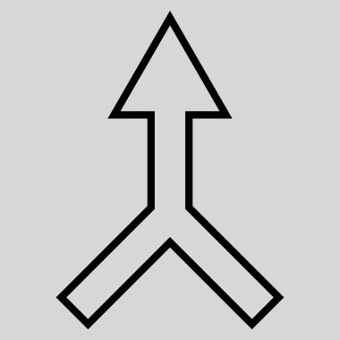 Kontur vektör simge yukarı ok birleştirmek