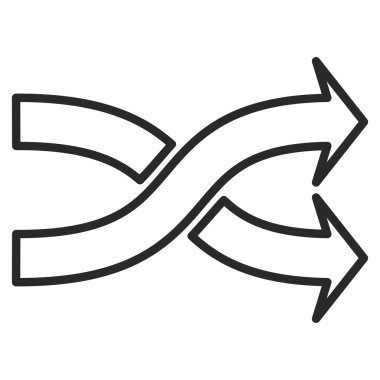 Okları yatay anahat vektör simge mix