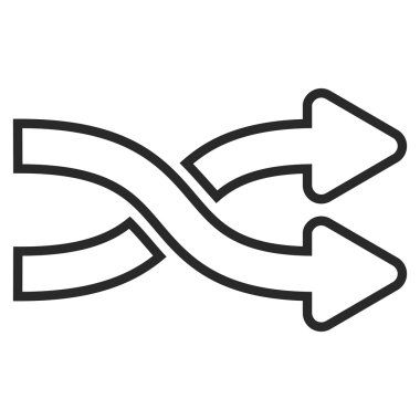 Okları yatay kontur vektör simge mix