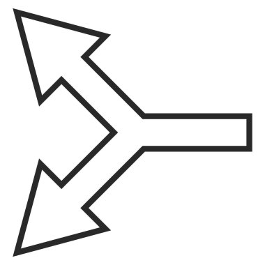 Kavşak ok sol kontur vektör simgesi