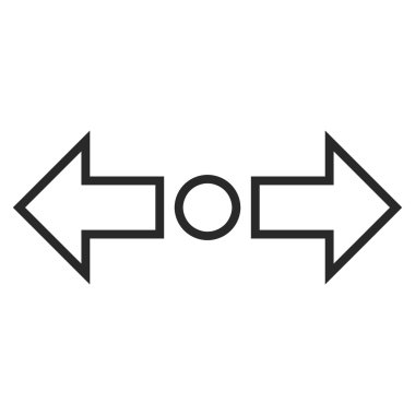 Okları yatay anahat vektör simgesini genişletin