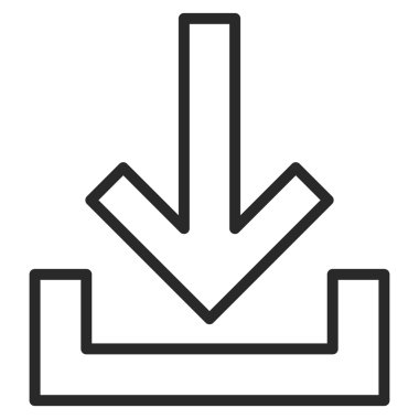 Yüklemeler ince çizgi vektör simgesi