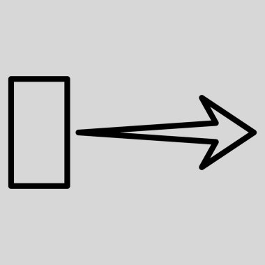 Çekme oku doğru anahat vektör simgesi